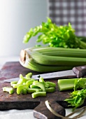 Celery, partly sliced