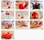 Tomaten blanchieren und entkernen