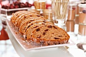 Christmas stollen made with wholemeal flour