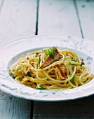 Spaghetti with red mullet