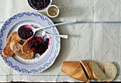 French toast with blueberry jam