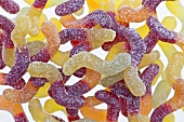 Sour organic gummibears shaped like worms (gelatine free)