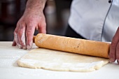 Salt dough being roll out