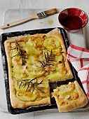 Pizza di patate (potato pizza with rosemary, Italy)