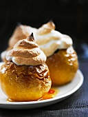 Roasted apples topped with meringue