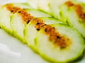 Cucumber Slices with Japanese Togarashi Powder