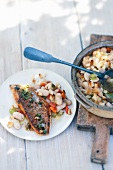 Bean stew with trout
