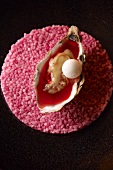 Oysters in beetroot jelly