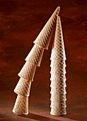 Stacks of ice cream cones