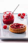 Raspberry jam and a tartlet