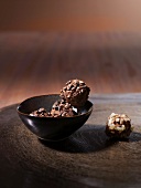Truffle pralines with candied ginger