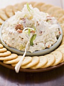 Asiago dip with crackers