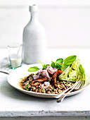 Larb ped (Isaan duck dish)