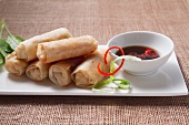 Spring rolls with soy-chili dip