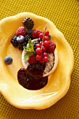 Panna cotta with berries and fruit sauce