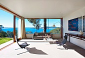 Living room with sea view (Tasmania)