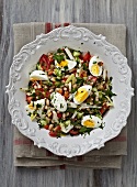 Bean salad with chicory and egg