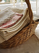 Freshly-washed linen in basket