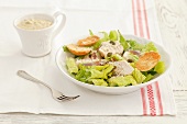 Caesar salad with chicken, capers and anchovies
