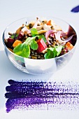 Lentil salad with vegetables