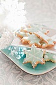 Iced star-shaped biscuits