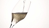 Pouring a glass of sparkling wine