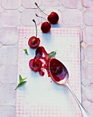 Cherry and rose hip jam