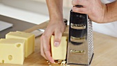 Coarsely grating cheese