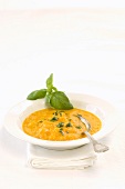 Pumpkin soup with basil
