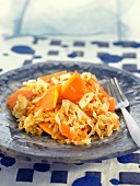 Fried cabbage and pumpkin