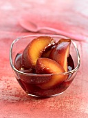 Peaches in red wine