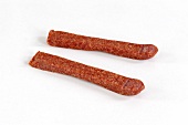 Two Landjäger sausages (smoked, air-dried sausage from Southern Germany, Austria and Switzerland)