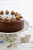 A nut cake with a coffee cream filling