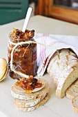 Fruit chutney made with plums, apples and pears