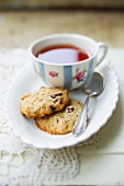 Cranberry cookies and a cup of tea