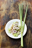 Lemongrass, whole and sliced