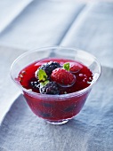 Berry soup with mint