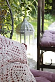 Scatter cushion with crocheted cover