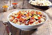 Couscous with chicken, vegetables and raisins