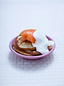 Blinis with smoked salmon and sour cream