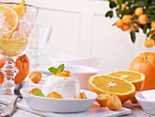 Citrus fruit flan with oranges and kumquats