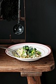 Taglierini with broccoli and almond sauce
