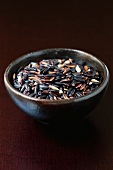 Black rice in a ceramic bowl
