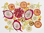 Various fruit slices (seen from above)