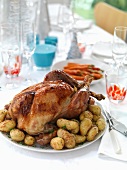 Roast turkey with potatoes