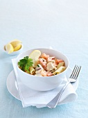 Penne pasta with seafood