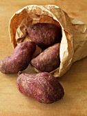 Sweet potatoes in a paper bag