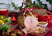 Grilled ham with mustard for Christmas (Sweden)