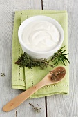 Creme fraiche, rosemary and thyme
