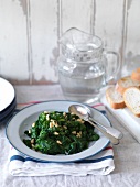 Spinach with garlic and pine nuts